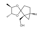 [4'R,5'R-(1S-cis)]-(+)-4',5'-dimethylspiro[bicyclo[3.1.0]hexane-2,2'-[1,3]dioxolane]-1-methanol结构式