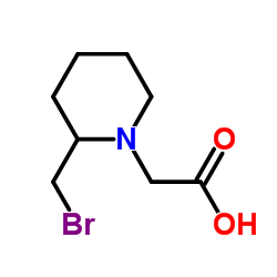[2-(Bromomethyl)-1-piperidinyl]acetic acid结构式