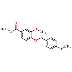 3-甲氧基-4-((4-甲氧基苄基)氧基)苯甲酸甲酯结构式