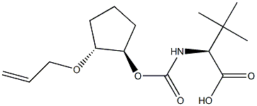(S)-2-(((((1R,2R)-2-(烯丙氧基)环戊)氧代)羰基)氨基)-3,3-二甲基丁酸结构式