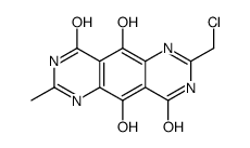 (9CI)-2-(氯甲基)-1,6-二氢-5,10-二羟基-7-甲基嘧啶并[4,5-g]喹唑啉-4,9-二酮结构式
