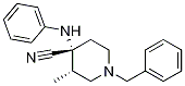 反式-3-甲基-4-(苯基氨基)-1-(苯基甲基)-4-哌啶甲腈结构式