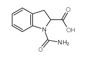 1-氨基甲酰-2,3-二氢-1H-吲哚-2-羧酸结构式