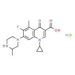 1-cyclopropyl-6-fluoro-5-methyl-7-(3-methylpiperazin-1-yl)-4-oxo-2,3-dihydroquinoline-3-carboxylic acid hydrochloride structure