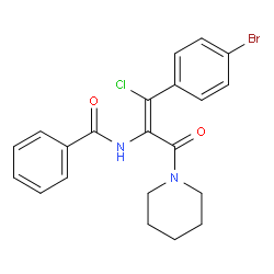(Z)-N-(1-(4-Bromophenyl)-1-chloro-3-oxo-3-(piperidin-1-yl)prop-1-en-2-yl)benzamide Structure