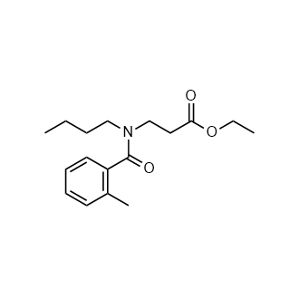 3-(N-丁基-2-甲基苯甲酰氨基)丙酸乙酯结构式