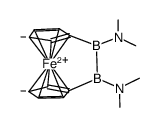 1,2-bis(dimethylamino)-1,2-dibora-[2]ferrocenophane结构式