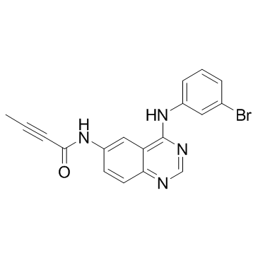 N-[4-[(3-溴苯基)氨基]-6-喹唑啉基]-2-丁炔酰胺结构式