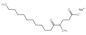 sodium N-methyl-N-(1-oxododecyl)-beta-alaninate structure