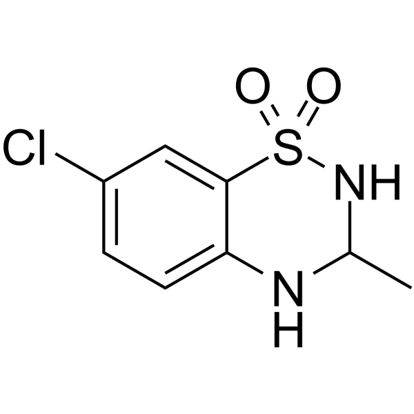 7-Chloro-3,4-dihydro-3-methyl-2H-1,2,4-benzothiadiazine 1,1-dioxide Structure