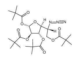 (3R,4S,5S)-5-((R)-1-叠氮基-2-(新戊酰氧基)乙基)四氢呋喃-2,3,4-三基三(2,2-二甲基丙酸酯)结构式