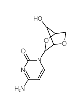 4-amino-1-(7-hydroxy-3,6-dioxabicyclo[2.2.1]hept-2-yl)pyrimidin-2-one结构式