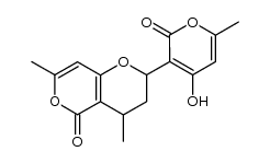 2-(4-hydroxy-6-methyl-2-oxo-2H-pyran-3-yl)-4,7-dimethyl-3,4-dihydro-2H,5H-pyrano[3,2-c]pyran-5-one结构式