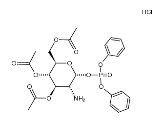 O3,O4,O6-triacetyl-2-amino-O1-diphenoxyphosphoryl-2-deoxy-α-D-glucopyranose, hydrochloride结构式