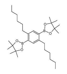1,4-双(4,4,5,5-四甲基-1,3,2-二氧杂环戊硼烷-2-基)-2,5-二己基苯结构式