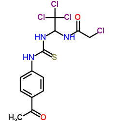 N-(1-{[(4-Acetylphenyl)carbamothioyl]amino}-2,2,2-trichloroethyl)-2-chloroacetamide结构式
