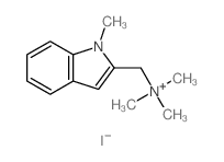 trimethyl-[(1-methylindol-2-yl)methyl]azanium结构式