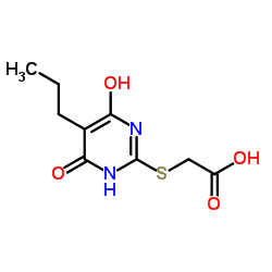 [(4-Hydroxy-6-oxo-5-propyl-1,6-dihydro-2-pyrimidinyl)sulfanyl]acetic acid结构式