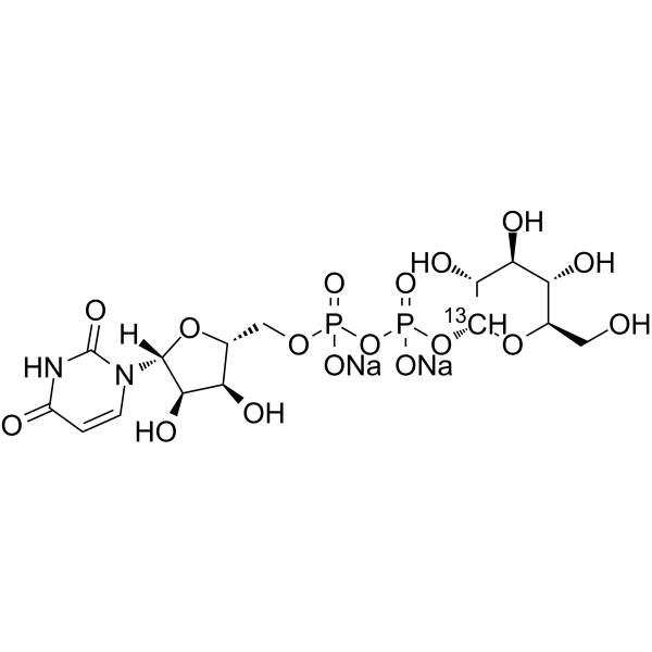 Uridine 5′-diphosphoglucose-13C disodium结构式