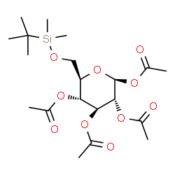 6-O-(tert.-Butyldimethylsilyl)-1,2,3,4-tetra-O-acetyl-β-D-glucopyranose结构式
