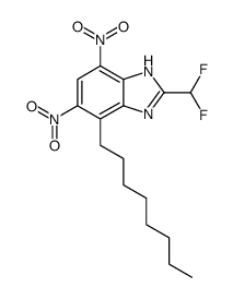 2-(difluoromethyl)-5,7-dinitro-4-octyl-1H-benzimidazole结构式
