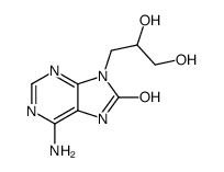 6-amino-9-(2,3-dihydroxypropyl)-7H-purin-8-one结构式