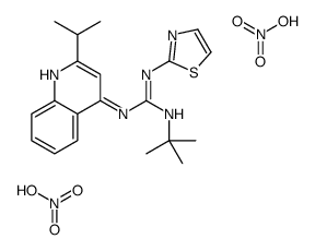 nitric acid, 3-(2-propan-2-ylquinolin-4-yl)-2-tert-butyl-1-(1,3-thiazo l-2-yl)guanidine Structure