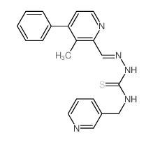 Hydrazinecarbothioamide,2-[(3-methyl-4-phenyl-2-pyridinyl)methylene]-N-(3-pyridinylmethyl)- Structure