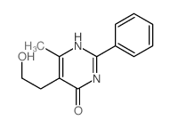 5-(2-hydroxyethyl)-6-methyl-2-phenyl-1H-pyrimidin-4-one结构式