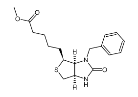 [3aS-(3aα,4β,6aα)]-Hexahydro-2-oxo-3-(phenylmethyl)-1H-thieno[3,4-d]imidazole-4-pentanoic acid methyl ester结构式