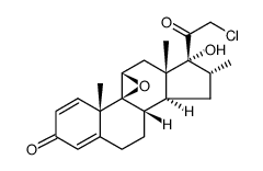 17α-Hydroxy-21-chloro-9β,11β-epoxy-16α-methylpregna-1,4-diene-3,20-dione结构式