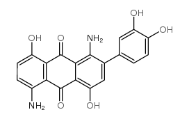 1,5-diamino-2-(3,4-dihydroxyphenyl)-4,8-dihydroxyanthracene-9,10-dione Structure