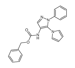 benzyl N-[1-phenyl-5-(pyrrol-1-yl)-1H-pyrazol-4-yl]carbamate结构式