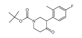 1-BOC-3-(3'-FLUORO-5'-METHYLPHENYL)-PIPERIDIN-4-ONE结构式