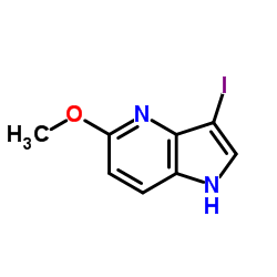 3-碘-5-甲氧基-1H-吡咯并[3,2-b]吡啶结构式