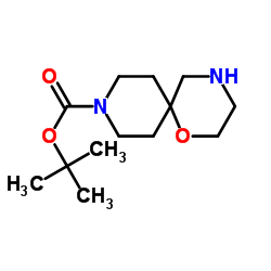 1-氧杂-4,9-二氮杂螺[5.5]十一碳-9-甲酸叔丁酯结构式