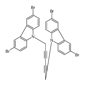 3,6-dibromo-9-[6-(3,6-dibromocarbazol-9-yl)hexa-2,4-diynyl]carbazole结构式