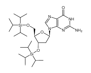 2'-deoxy-3',5'-bis-O-(triisopropylsilyl)guanosine结构式