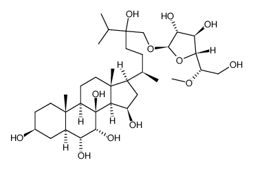 (24ξ)-28-[(5-O-Methyl-β-D-galactofuranosyl)oxy]-5α-ergostane-3β,6α,7α,8,15β,24-hexaol结构式