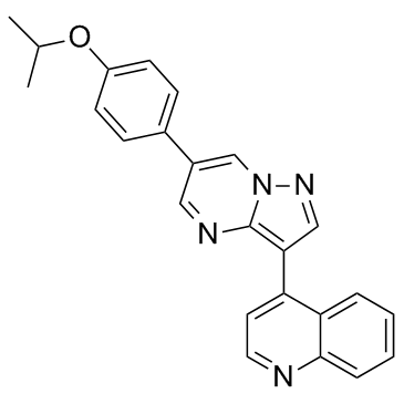 4-[6-[4-异丙氧基苯基]吡唑并[1,5-a]嘧啶-3-基]喹啉结构式