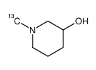 N-Methyl-13C,d3-3-piperidinol结构式