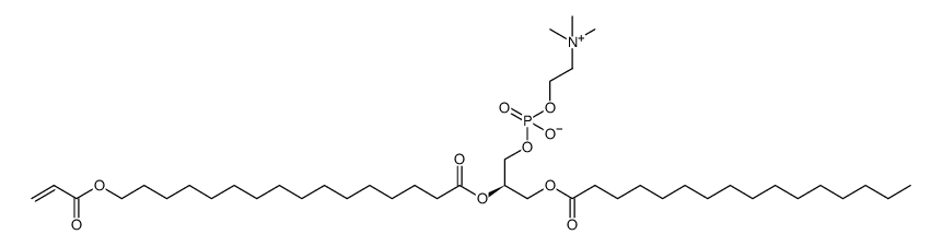 1-棕榈酰基-2-[16-(丙烯酰氧基)棕榈酰基] -sn-甘油-3-磷酸胆碱结构式