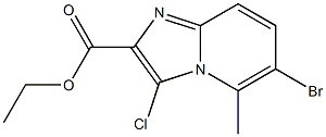 6-溴-3-氯-5-甲基咪唑并[1,2-A]吡啶-2-羧酸乙酯结构式
