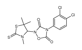 4-(3,4-dichlorophenyl)-2-(3,5,5-trimethyl-2-thioxothiazolidin-4-yl)-1,2,4-oxadiazolidine-3,5-dione结构式