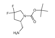 (2S)-2-(氨基甲基)-4,4-二氟吡咯烷-1-羧酸叔丁酯结构式
