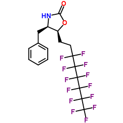 (4R,5S)-(+)-4-苄基-5-(3,3,4,4,5,5,6,6,7,7,8,8,8-三氟氟辛基)-2-恶唑烷酮结构式
