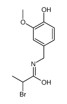 2-bromo-N-[(4-hydroxy-3-methoxyphenyl)methyl]propanamide结构式