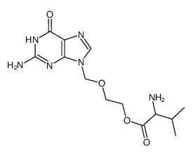 DL-Valine, 2-[(2-amino-1,6-dihydro-6-oxo-9H-purin-9-yl)methoxy]ethyl ester structure