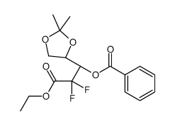 2-脱氧-2,2-二氟-4,5-O-(1-甲基亚乙基)-D-赤式戊糖酸乙酯 3-苯甲酸酯结构式