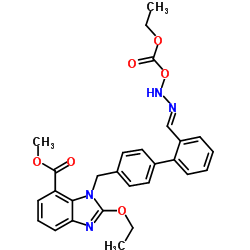 methyl 2-ethoxy-1-[[2'-(ethoxycarbonyloxy-carbamimidoyl)biphenyl-4-yl]methyl]benzimidazole-7-carboxylate Structure